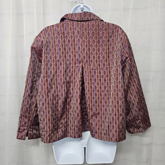 Coldwater Creek Purple Striped Boho Jacket Retro PXL - Picture 7 of 12